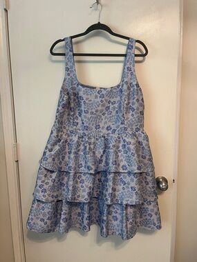 Chelsea28 Light Blue Floral Tiered Sundress